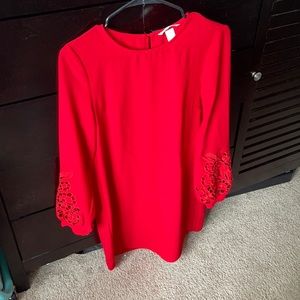 Red H&M long sleeve dress size 2
